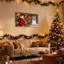 Ensemble de 3 reproductions d'art sur toile de Noël renne dans une grange enneigée-1276805999