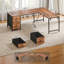 Bureau en L avec prises de courant et tiroirs, 3 tablettes de rangement, bureau d'ordinateur de coin en acier robuste pour le bureau personnel-872130734-1015141518