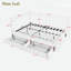 Lit plateforme tapissier avec 2 tiroirs de rangement et rail latéral réglable-948687146