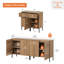 Ensemble de chambre à coucher 4 pièces, commode et table de chevet pour chambre à coucher, ensemble de commode en bois avec tablettes réglables, table de chevet de 2 avec station de charge-573801085