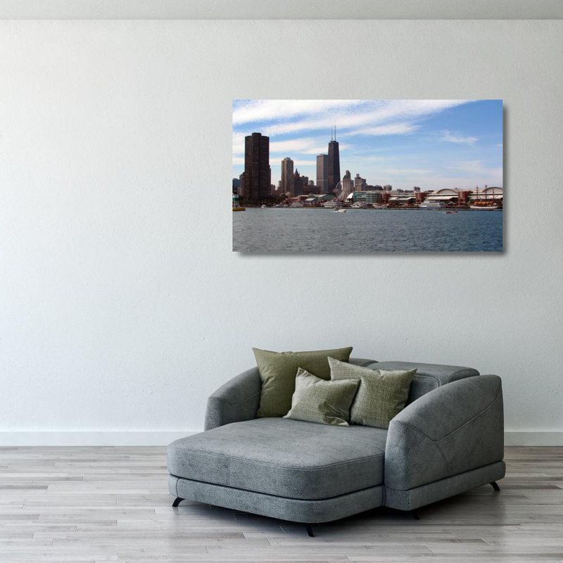 Chicago Navy Pier et lac Michigan, H 22 po x l 40 po