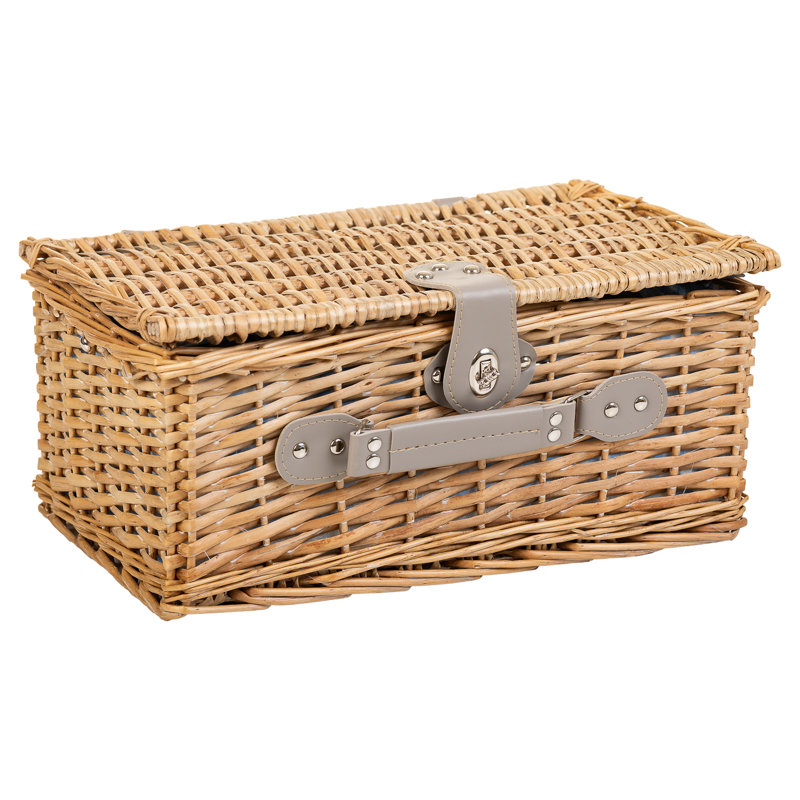 BROWN PICNIC BASKET 4 SERVES, Beige/Grey