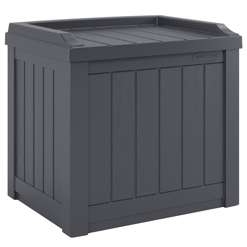 Suncast 17 " W 22 Gallons Water Resistant Resin Deck Box in Black