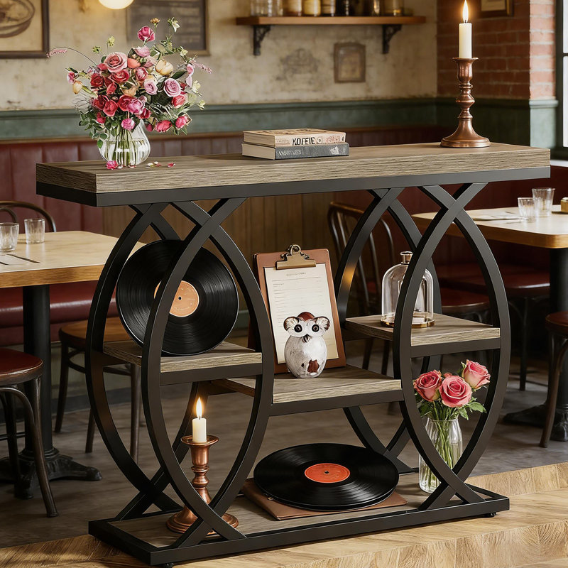 Table d'entrée stable, console, canapé, table d'appoint, Gris