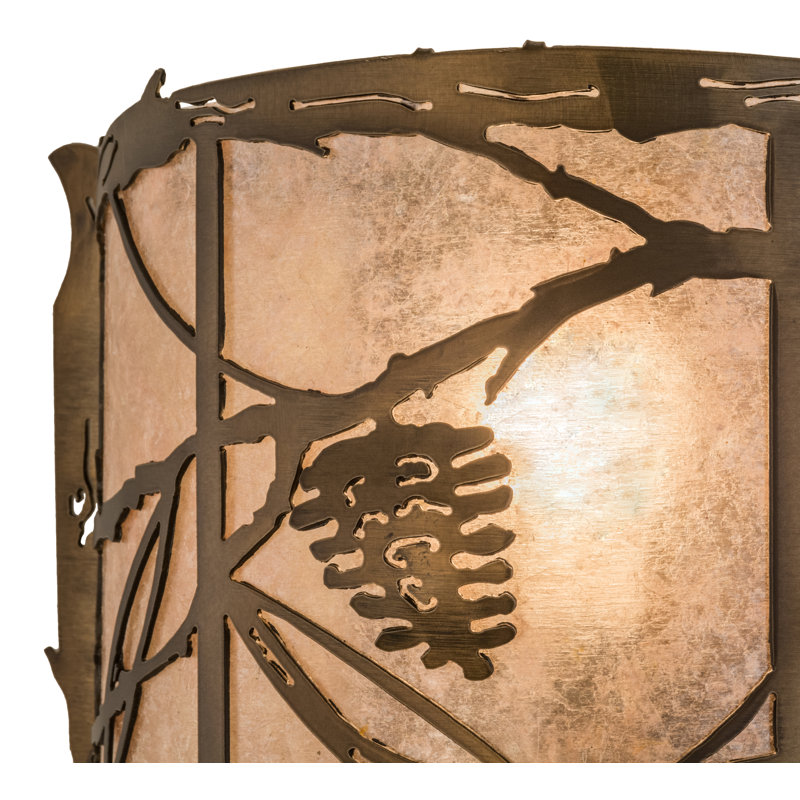 Applique murale encastrée 1 lumière Whispering Pines, Antique Copper, H 9,75 po x l 12 po x P 4,5 po
