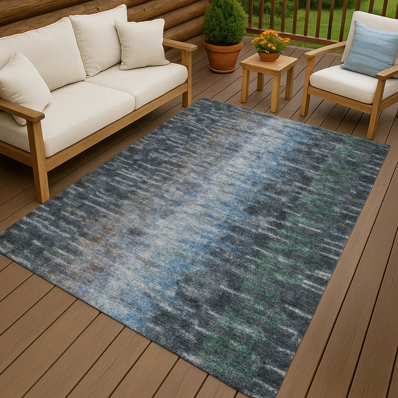 Machine Washable Indoor/Outdoor Bingel ACN2318 Casual Rug, Rectangle 10' x 14'