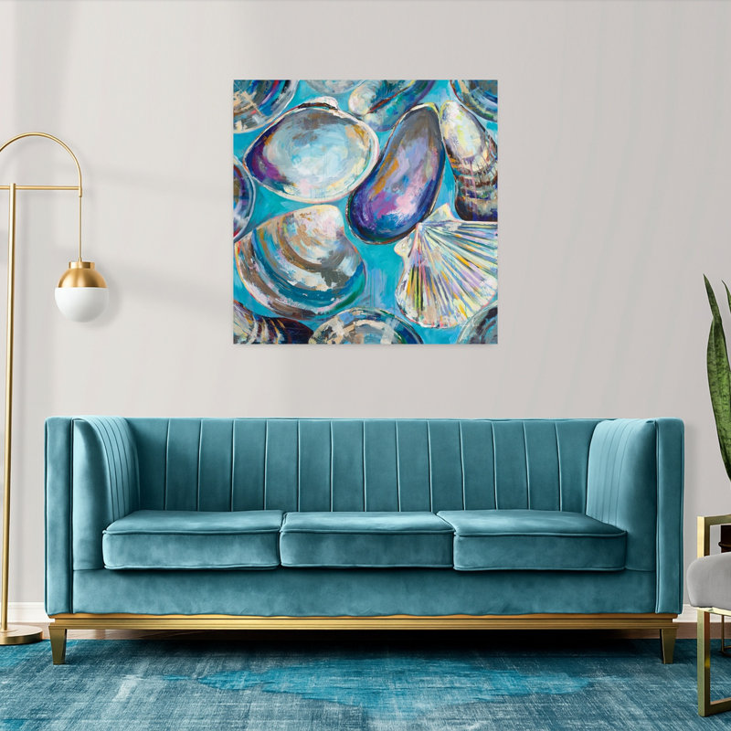 Découverte d'eau salée côtière avec art turquoise, H 36 po x l 36 po
