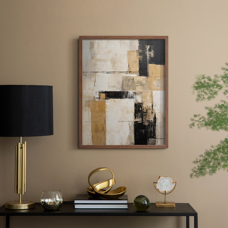 ABSTRACT Series CDII  -Premium Framed Print -Ready to Hang - No Nails Required, Walnut, 11" H x 9" W