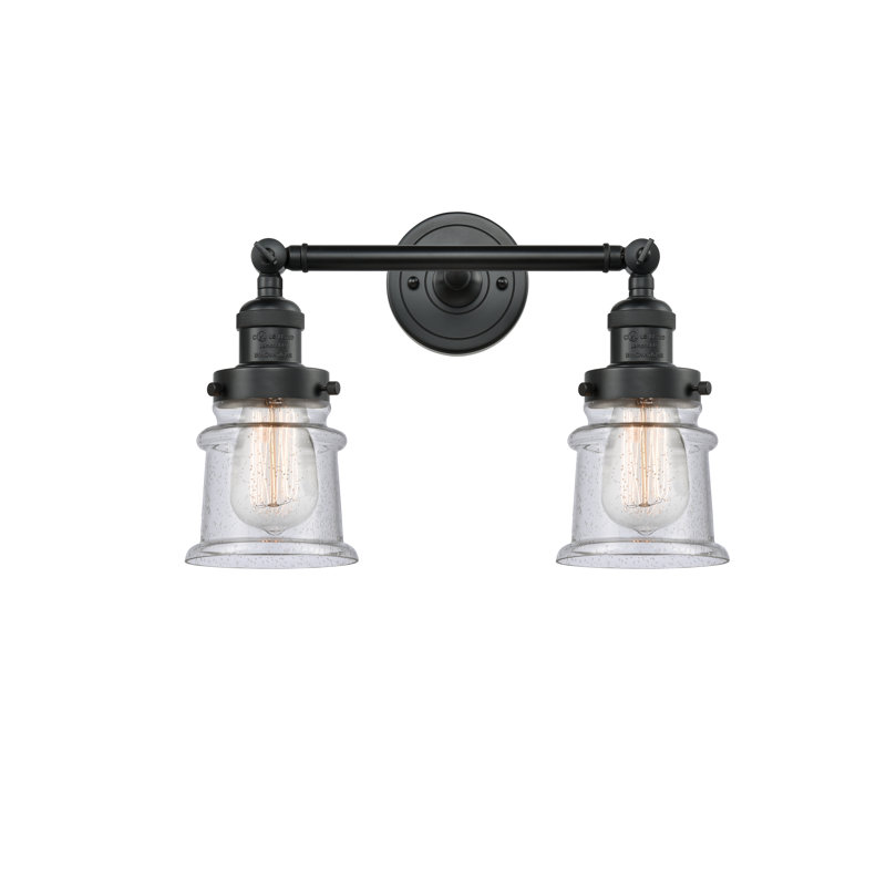 Éclairage pour salle de bain 2 lumières Alexandira, Ampoule DEL 6 watts Vinage, Grainé, Noir mat