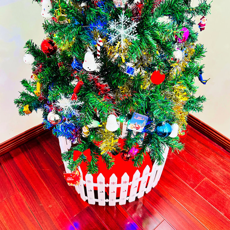 Arbre de Noël 5 pi avec lumières à DEL, 109 pendentifs, jupes, garde-corps, support, arbre de décoration d'intérieur, 5 pi, Delight