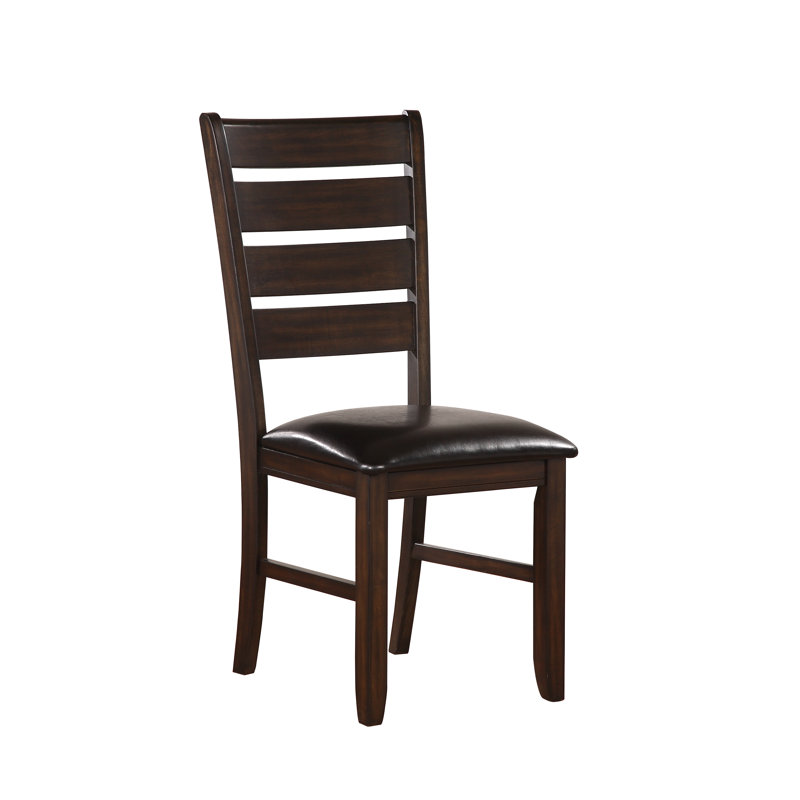 Edwa 19.5'' H Faux Leather Upholstered Side Chair, Espresso
