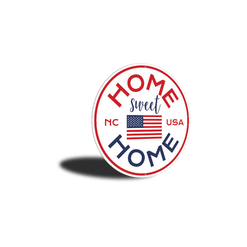 Enseigne en aluminium Home Sweet Home, H 12 po x l 12 po x P 0,04 po
