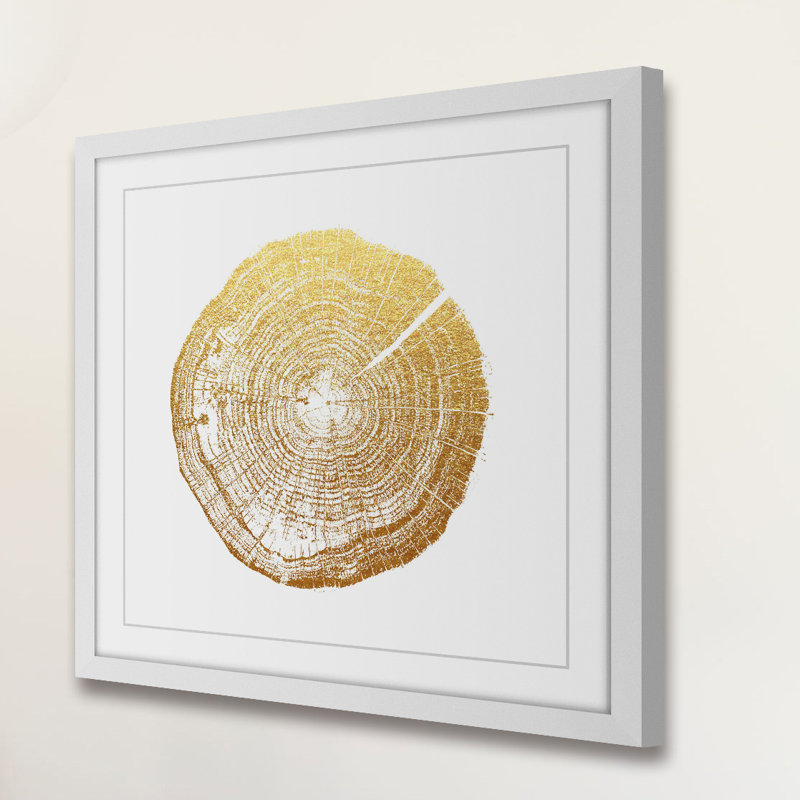 « log découpage gold » par amanda greenwood, reproduction d’art encadrée, H 32 po x l 32 po x P 1,5 po