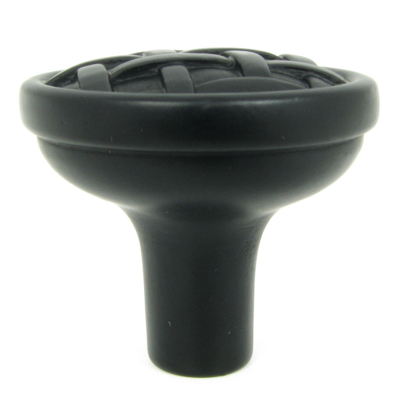 Basket Weave 1 3/8" Diameter Mushroom Knob Multipack, Matte Black