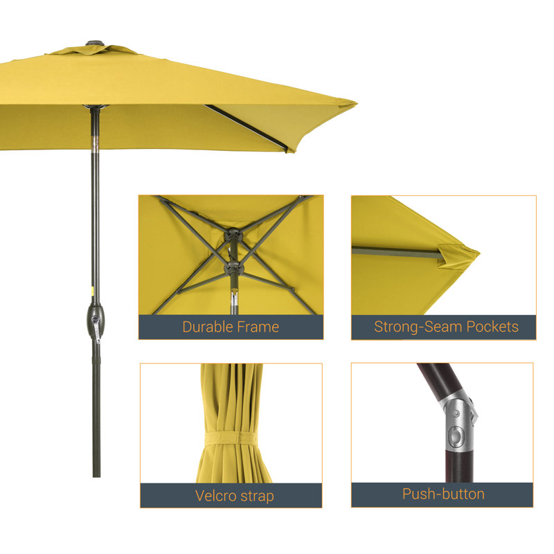 Parasol de marché carré 78,1 po Sakia, Jaune