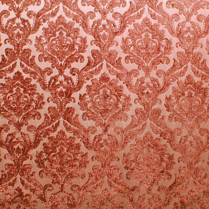 Damask Two Tone Velvet | Neiman Fabric, Rust