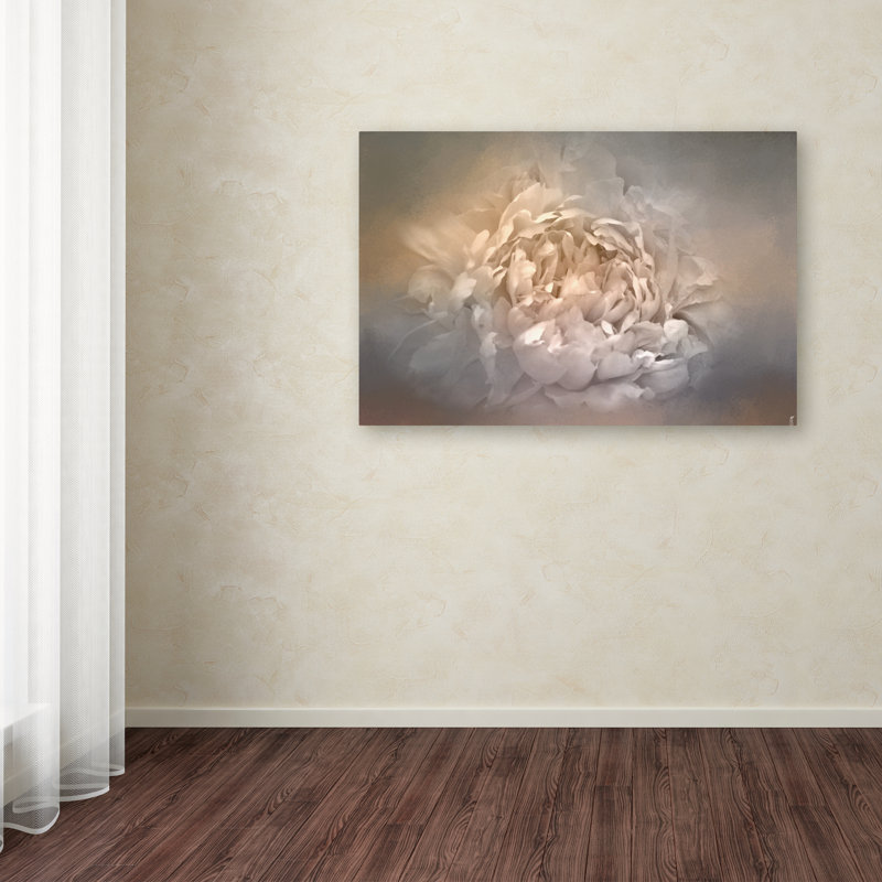 Blushing Silver and Gold Peony Canvas Landscape Art