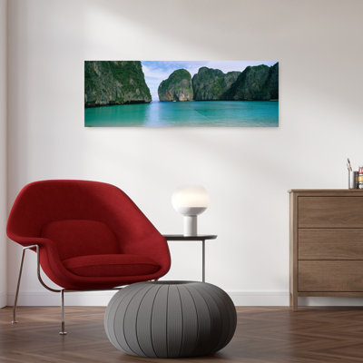 Rock Formations In The Ocean, Mahya Beach, Ko Phi Phi Lee, Phi Phi Islands, Thailand Tranquil Abstract Beach Nature Wall Art