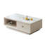 Table basse rectangulaire en bois manufacturé blanc massif