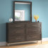 Commode double l 6 tiroirs avec miroir Briner