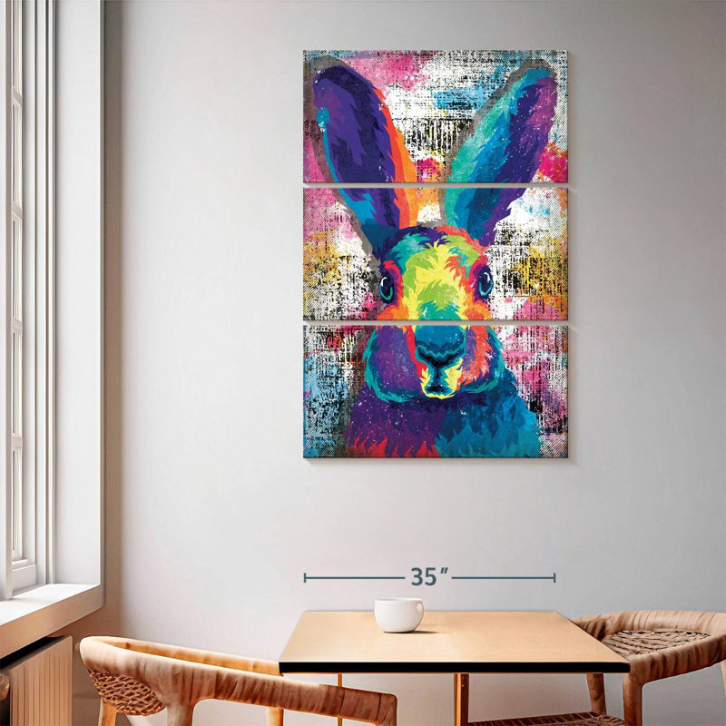 Brampt Colorful Rabbit Face, 65" H x 42" W