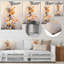 Bouquet de coups de crayon orange gris sur fond métallique-92736634