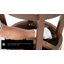 Tabouret de bar rembourré pivotant avec structure en bois massif et garniture cloutée-1270889232