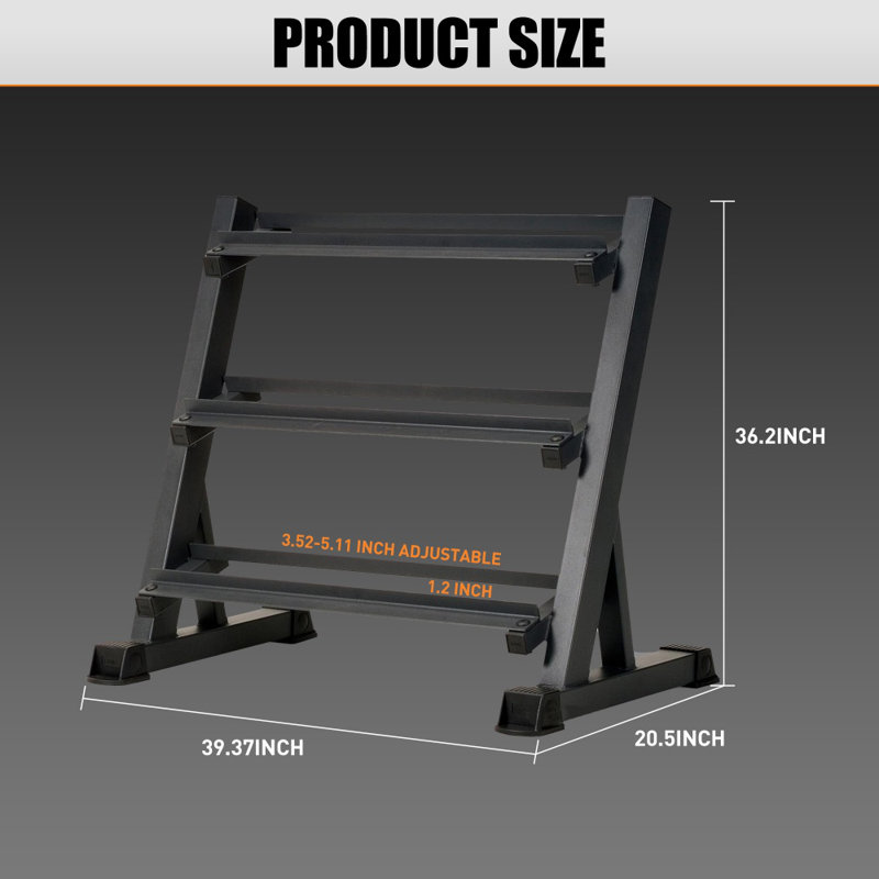 Support à 3 niveaux avec capacité de charge de 1 100 lb et support de rangement de 36 po