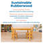 ECR4Kids Table rectangulaire en bois franc de 24 po x 36 po avec pieds 24 po et chaises-98346007