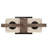 Paxton 2-Light Indoor Pecan & Black Square/Rectangle Chandelier with Frosted Glass Tapered Shades