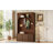 Farmhouse All-in-One Hall Tree with Adjustable Shelves, Retro Arched Entryway Storage Bench with 3 Cabinets, Wooden Coat Rack Organizer with 4 Golden Hooks for Mudroom, Hallway, Walnut-1292094485