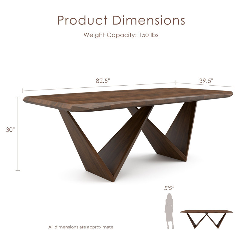 Rozella Solid Wood Dining Table Set, 7 Pieces: Table, 6 Chairs