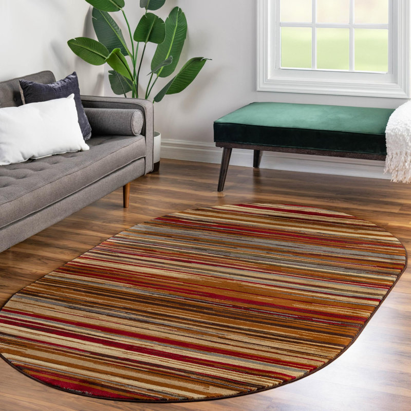 Abstract Indoor Rug, Oval 4' x 6'