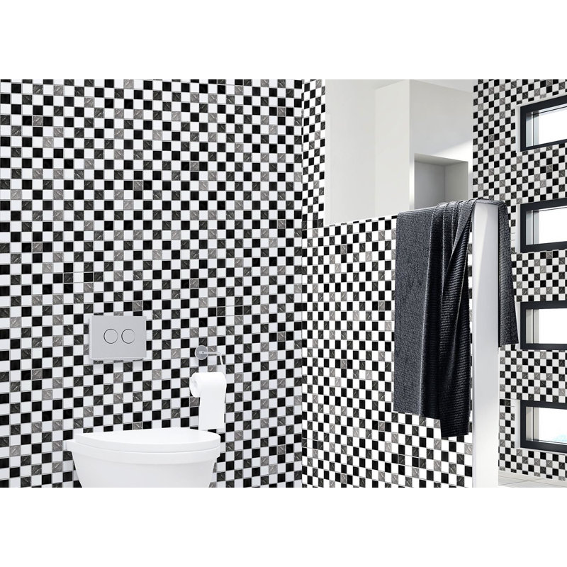 25.4cm W x 25.4cm L PVC Peel and Stick Field Tile
