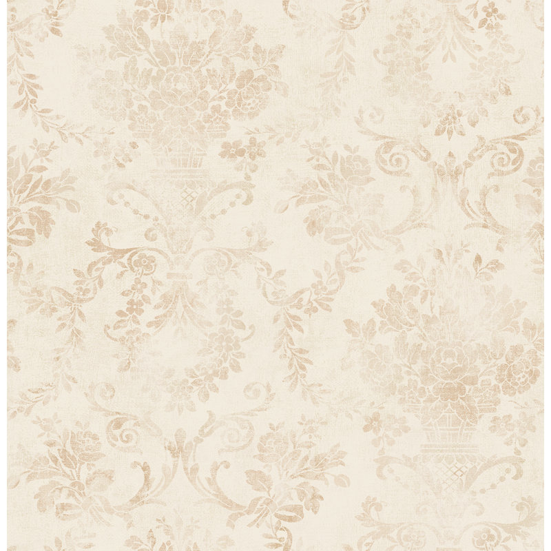  Papier peint damassé non teint brun clair Brush Designs Designs, Brun clair / rosé