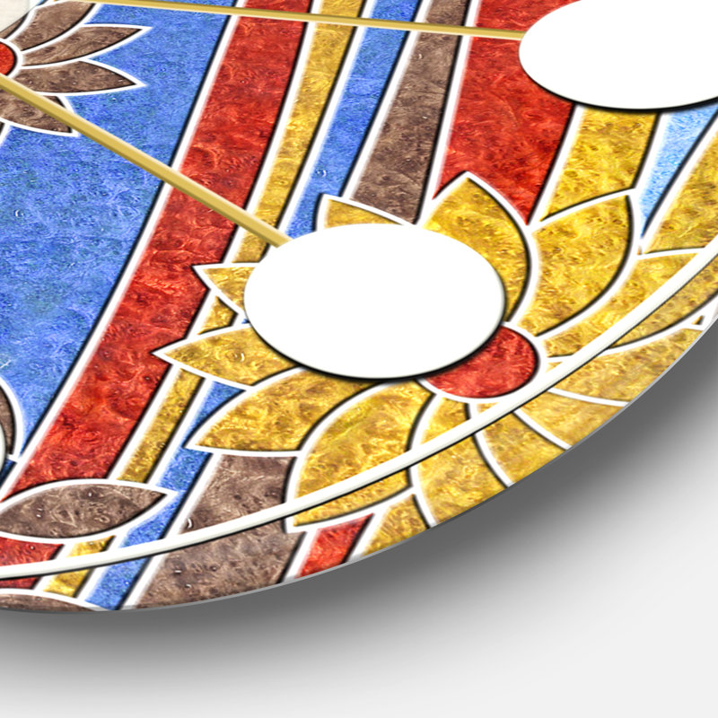 Horloge murale à motif floral rétro III - Mid-Century, Moyenne