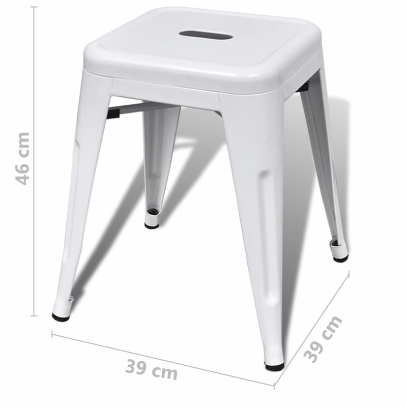 Humes Steel Accent Stool, White