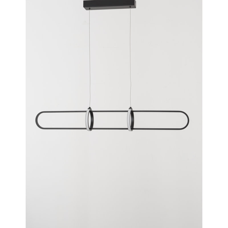 3 - Light LED Kitchen Island Pendant, Black
