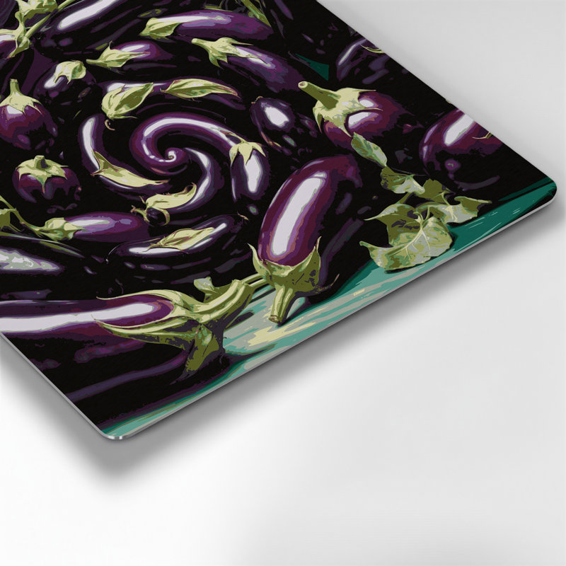 Légumes, aubergine, globe, art mural en métal mauve, H 12 po x l 12 po