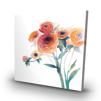 Watercolor flowers - 32"x32" art on canvas