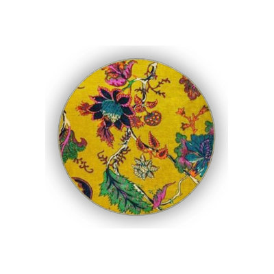 Tapis décoratif à motif floral jaune