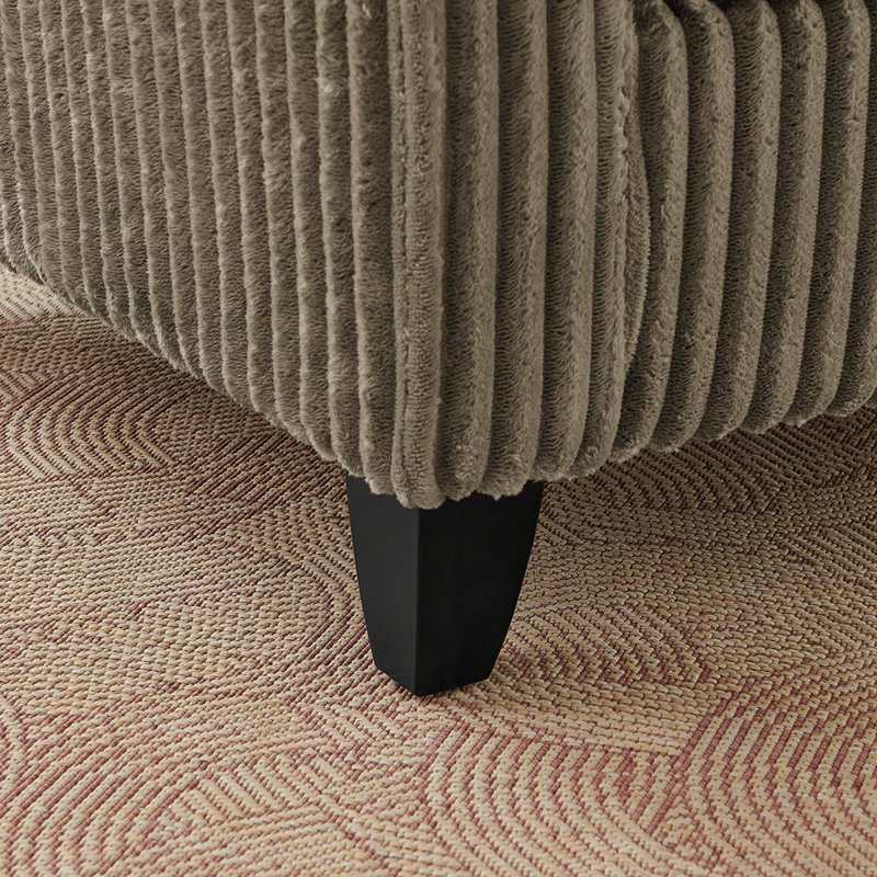 Fauteuil en velours côtelé l 46 po, Brun
