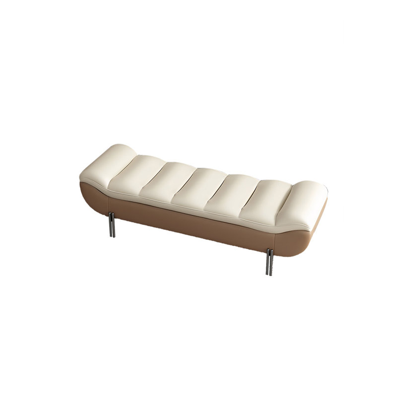 Banc rembourré en microfibre Cuper, Beige / brun clair