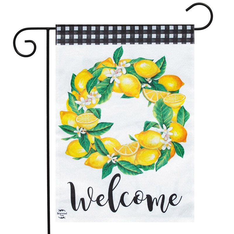 Drapeau de jardin Lemon Wreath Summer Burlap