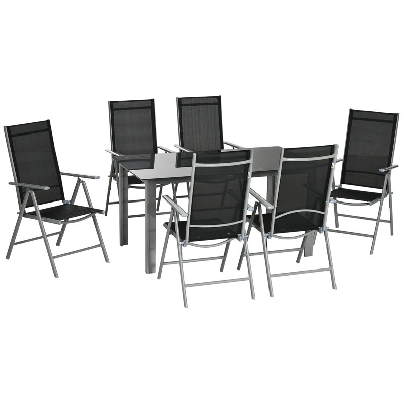 Western 6 - Person Patio Dining Set with Rectangular Table