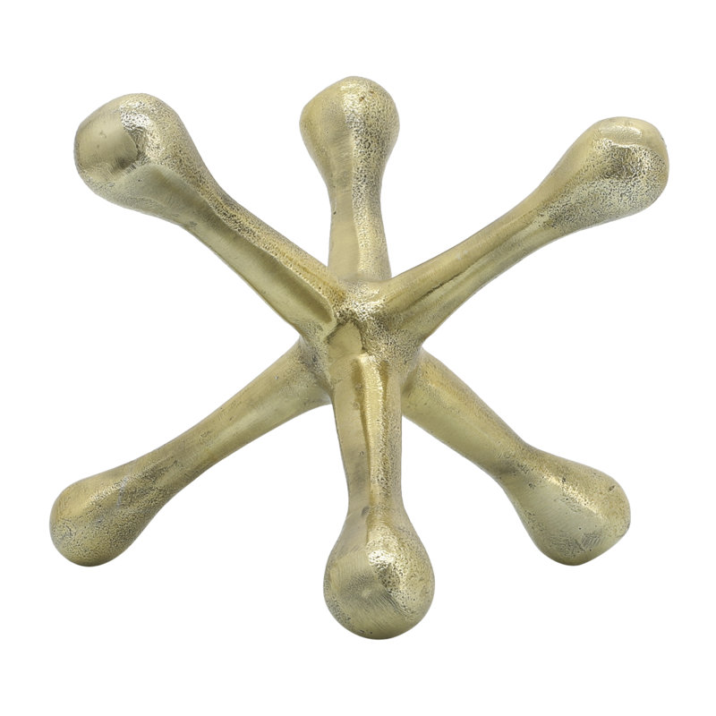 Sculpture abstraite géométrique en aluminium, Or, H 8,5 po x l 8 po x P 5 po