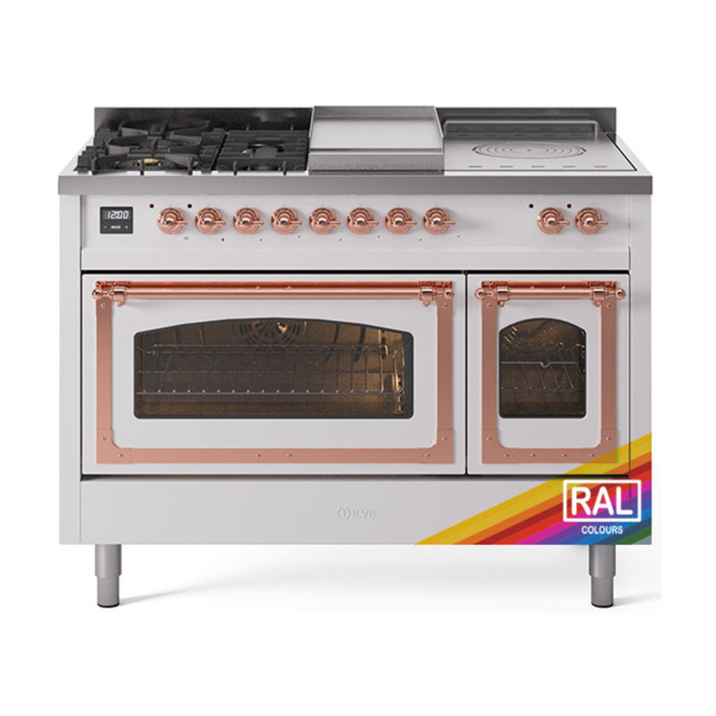 ILVE Nostalgie II Noblesse 48 inch Dual Fuel Range, Natural Gas, Copper