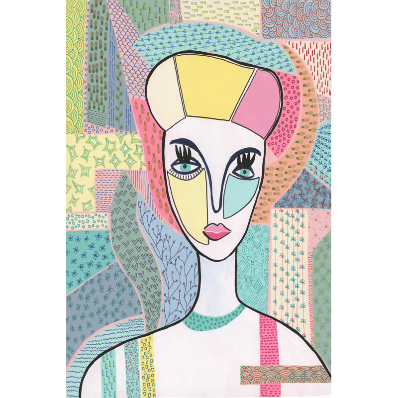 Pattern Lady II by Regina Moore - Graphic Art, 46cm H x 30cm W, Wrapped Canvas