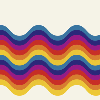 «Eesi Showmemars Wavy Retro Rainbow» par Ania Wieclaw - reproduction d'art sur toile tendue