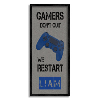 Art mural personnalisé Gamers Don't Quit cmw-118